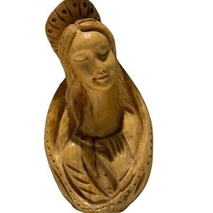 Hand-carved‎ Wood Virgin Mary